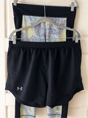 Under Armour Workout Set Shorts + Capri Leggings Size L